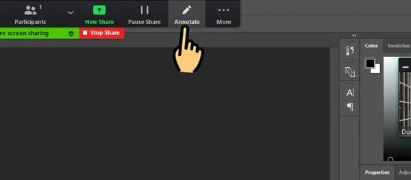Chọn mục Annotate tại thanh menu phía trên.