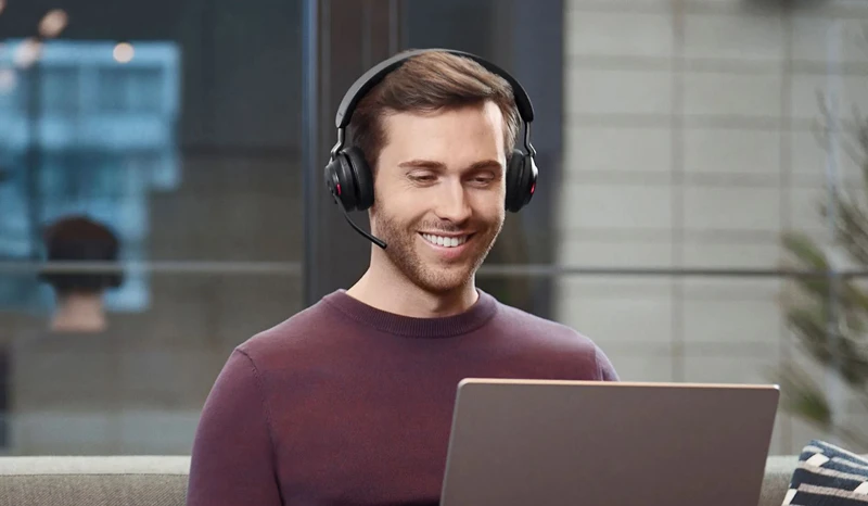 Tai nghe chụp tai có mic Jabra Evolve2 65 USB-A MS Stereo - Black