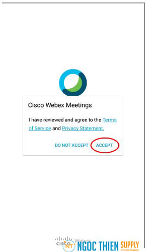 Đăng ký tài khoản Webex Meetings trên điện thoại