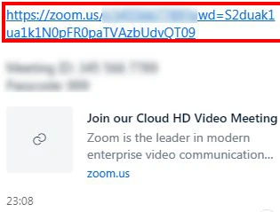 Nhấp vào liên kết mời tham gia buổi lễ khai giảng trên Zoom