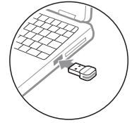 Turn on your headset and insert the Bluetooth USB adapter into your laptop or PC