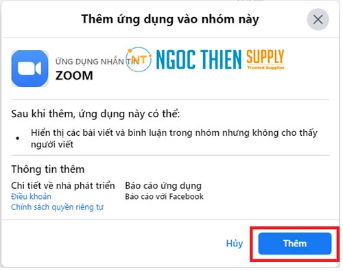 Nhấp vào Thêm
