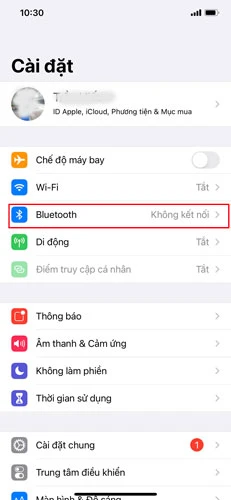 Trên thiết bị iOS của bạn, đi tới Cài đặt, Bluetooth.