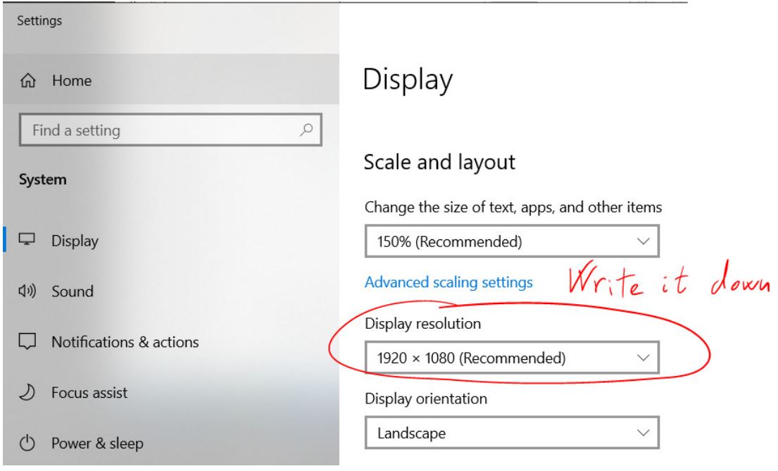 Trên màn hình của bạn: Nhấp chuột phải vào một nơi không có bất kỳ biểu tượng màn hình nào, chọn “Display Settings”, cuộn xuống “Scale and layout” viết “Display resolution” của bạn xuống.