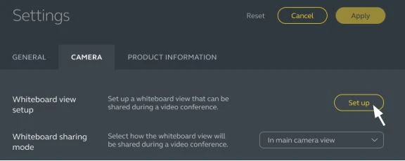 Thiết lập chế độ xem bảng trắng
