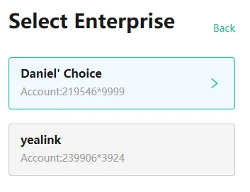 Cho phép chọn doanh nghiệp khi đăng nhập