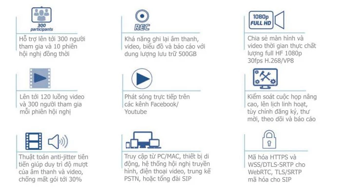 Đặc điểm Server hội nghị truyền hình IPVT10