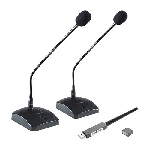 Khoảng cách tối đa giữa bộ thu USB và micrô cổ ngỗng là 10 mét