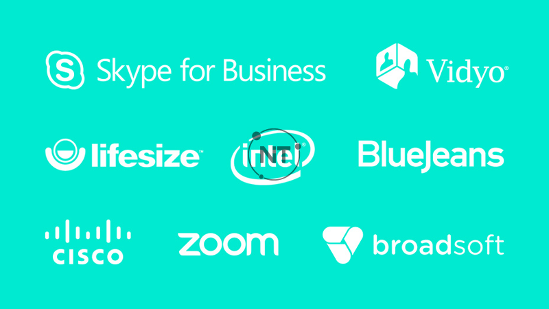 chứng nhận tương thích với Skype for Business và Cisco Jabber™, và tích hợp nâng cao với BlueJeans, Broadsoft, LifeSize Cloud, Vidyo và Zoom.