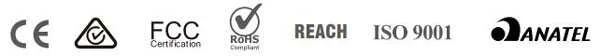 Tuân thủ chứng chỉ CE, FCC, Reach, IOS 9001,...