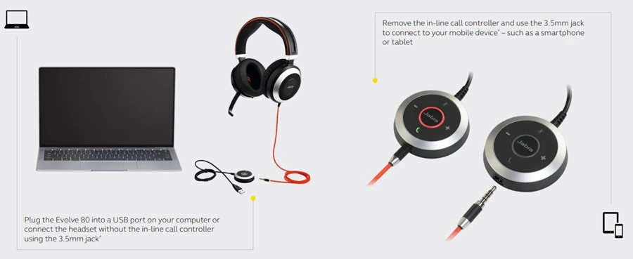 Cách kết nối Jabra Evolve 80