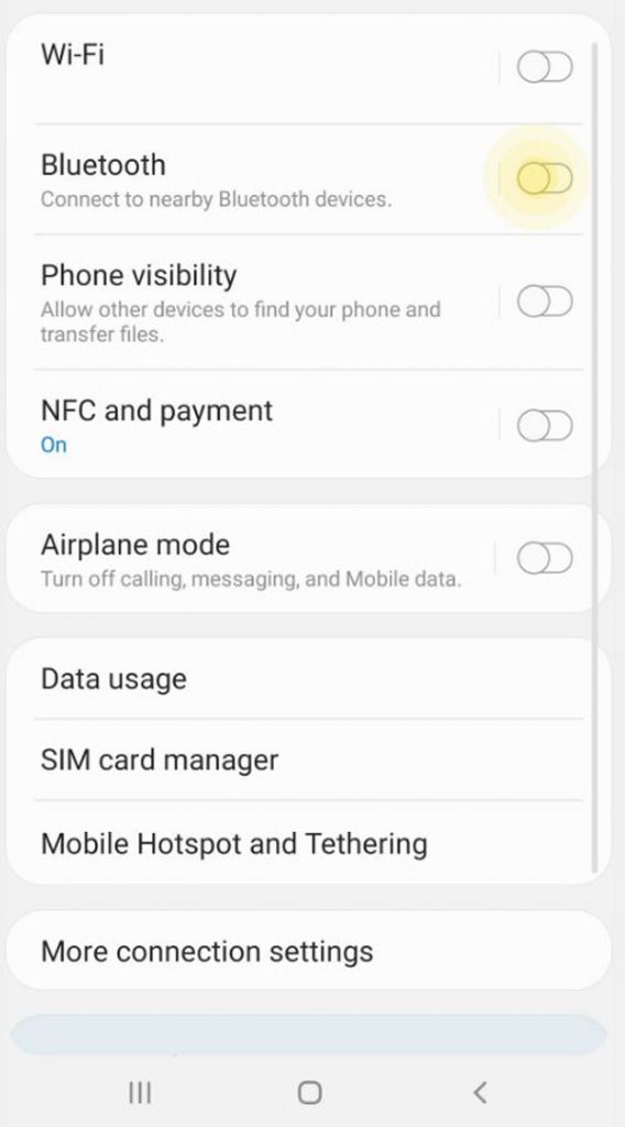 Đảm bảo Bluetooth được bật . Thiết bị Android của bạn sẽ tự động tìm kiếm các thiết bị có sẵn.