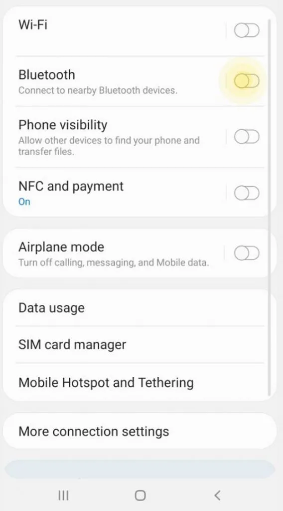 Đảm bảo Bluetooth được bật . Thiết bị Android của bạn sẽ tự động tìm kiếm các thiết bị có sẵn.