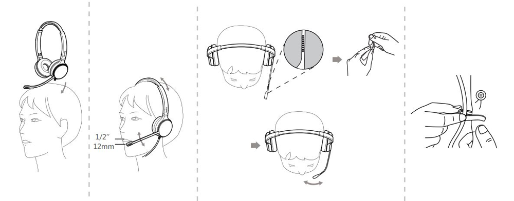 Cách mang và điều chỉnh tai nghe Yealink UH36