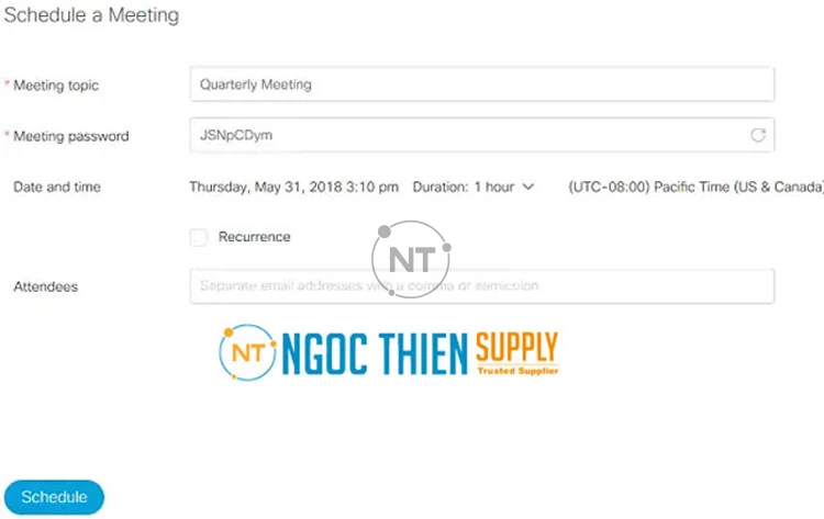 Sắp xếp một cuộc họp cisco webex meetings