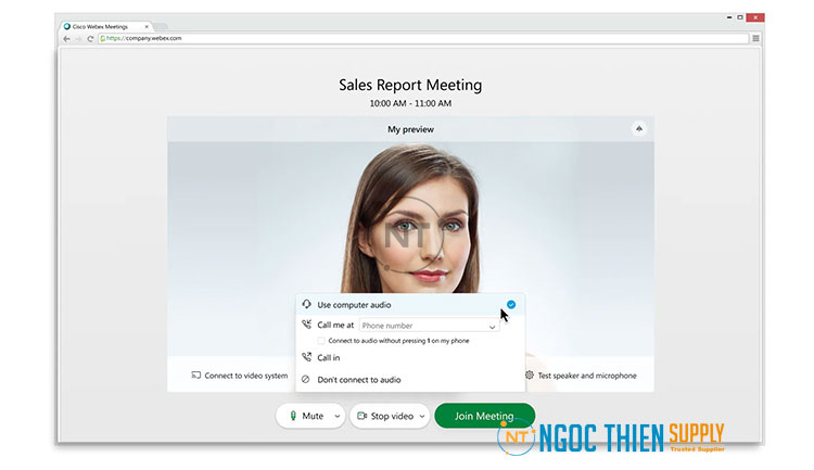 Kết nối âm thanh với cisco webex meetings