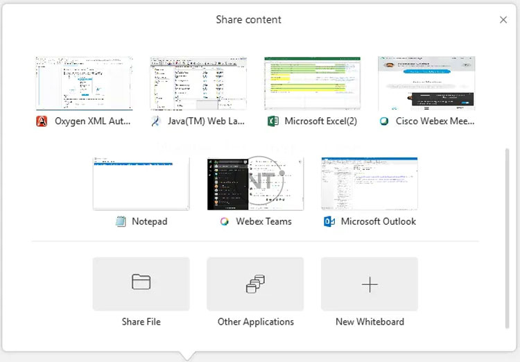 Chia sẻ nội dung với cisco webex meetings