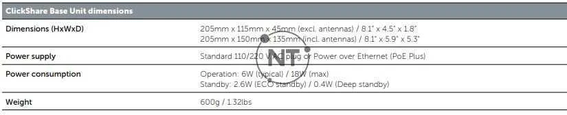 ClickShare CSE-200 Specifications