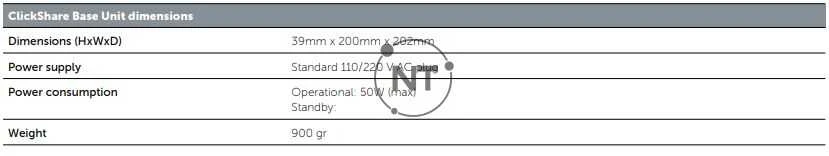 ClickShare CSE-200 Plus Specifications