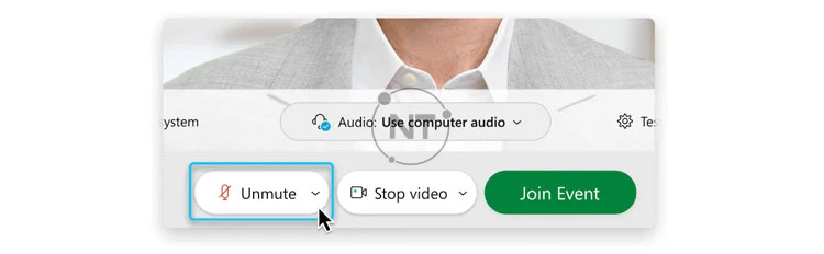 tham gia sự kiện với âm thanh bị tắt tiếng trên webex events