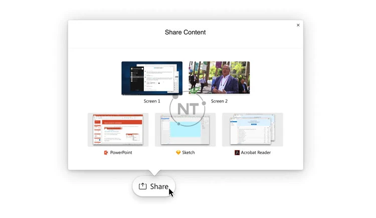 Chia sẻ nội dung với webex events