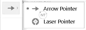 Nếu bạn đang sử dụng Windows, hãy nhấp vào mũi tên để chọn con trỏ laser.