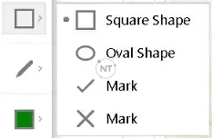 Nếu bạn đang sử dụng Windows, hãy nhấp vào mũi tên để vẽ hình bầu dục, dấu kiểm hoặc dấu x.