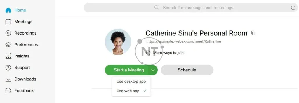 Cách bắt đầu cuộc họp từ Personal Room trên Cisco Webex Meetings