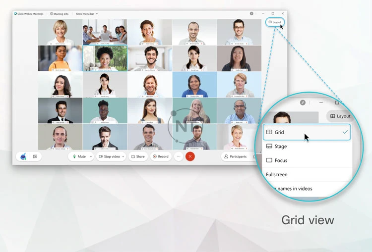 Chế độ hiển thị Grid View