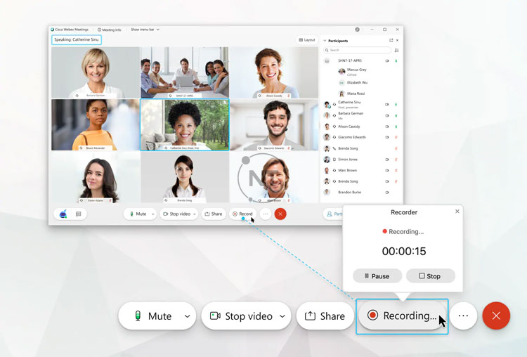 Cách ghi lại cuộc họp trên Webex Meeting