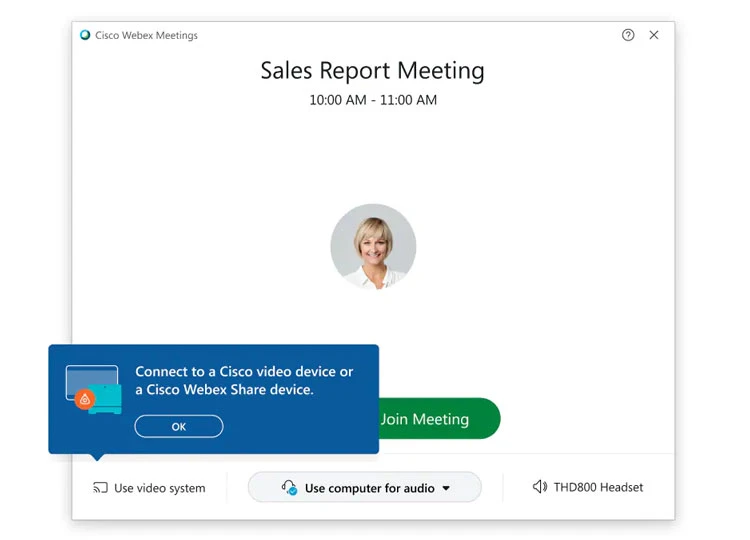 cách kết nối hệ thống video với Webex Desktop App 