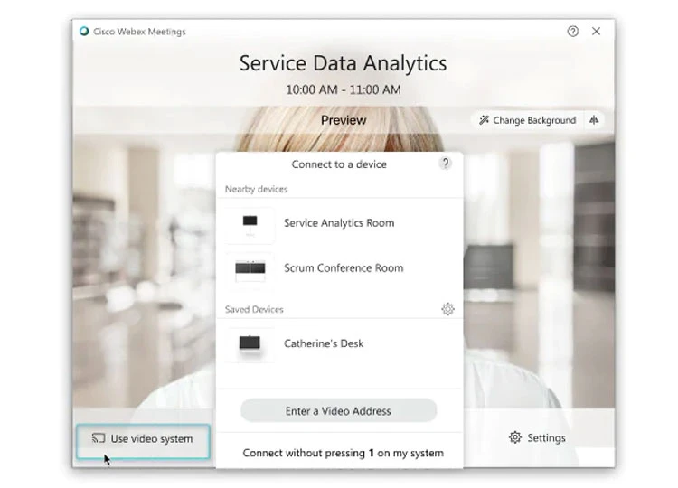 kết nối hệ thống video với Webex Desktop App 