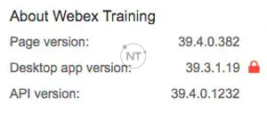 Thông tin về phiên bản Webex