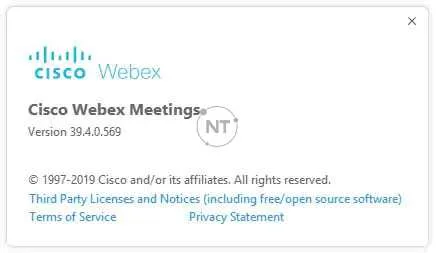 Cách xác định số phiên bản của Cisco Webex trong một cuộc họp, phiên họp hoặc sự kiện