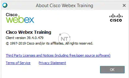 các hướng dẫn chi tiết về cách xác định số phiên bản của trang Cisco Webex Meeting của bạn.
