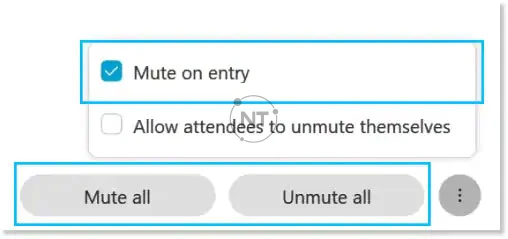 tắt tiếng các cá nhân hoặc tất cả mọi người cùng một lúc, ngăn người tham gia tự bật tiếng và tự động tắt tiếng người tham gia