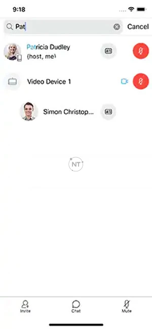 Tìm kiếm tên người tham gia webex meetings trên thiết bị di động