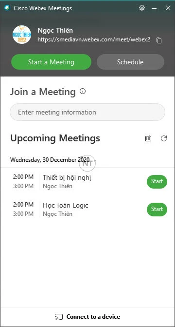 Với Webex Meetings, bạn có thể xem danh sách các cuộc họp đã được lên lịch theo nhiều cách khác nhau