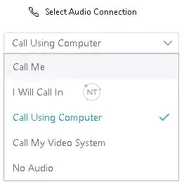 Cách kết nối với âm thanh của Webex (Webex Audio)