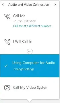 kết nối âm thanh (Audio Connection) trên webex meetings