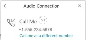 Chọn  Audio Connection, sau đó chọn Switch Audio