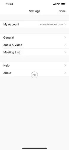 Tổng quan về phần Cài đặt (Settings) của ứng dụng Webex Meetings trên thiết bị Android