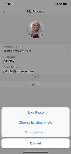 Cập nhật ảnh đại diện trên ứng dụng Cisco Webex Meetings trên di động