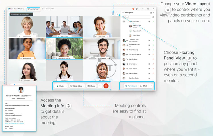 Nhấp vào các tùy chọn sử dụng kết nối âm thanh trong Webex Meetings.