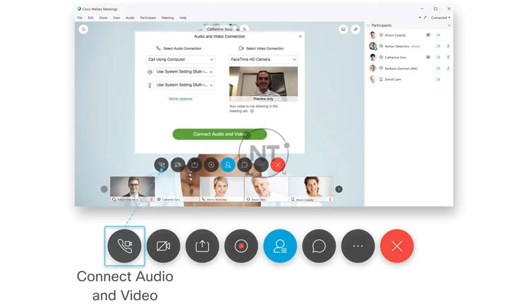Kết nối âm thanh và video trên Cisco Webex Meetings