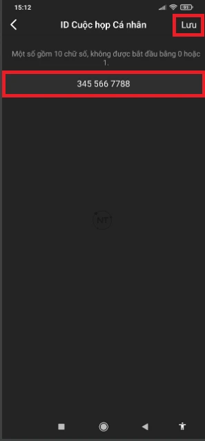 Nhập ID muốn thay đổi Lưu