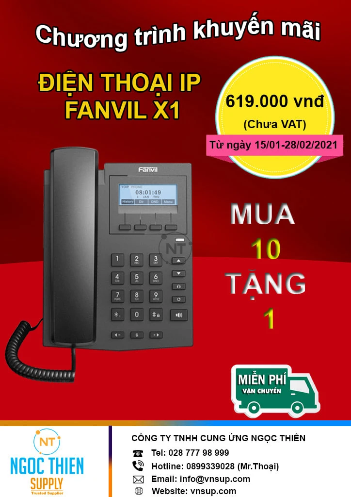 Giảm giá mạnh điện thoại Fanvil X1 giá chỉ còn 619.000 vnd