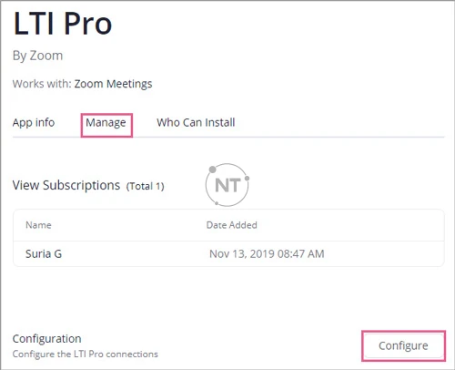 Điều hướng đến tab Manage và nhấp vào Configure.