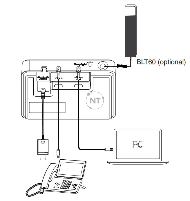 Mô hình kết nối của tai nghe Yealink WH63