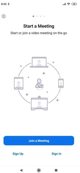 Màn hình đăng nhập zoom trên điện thoại